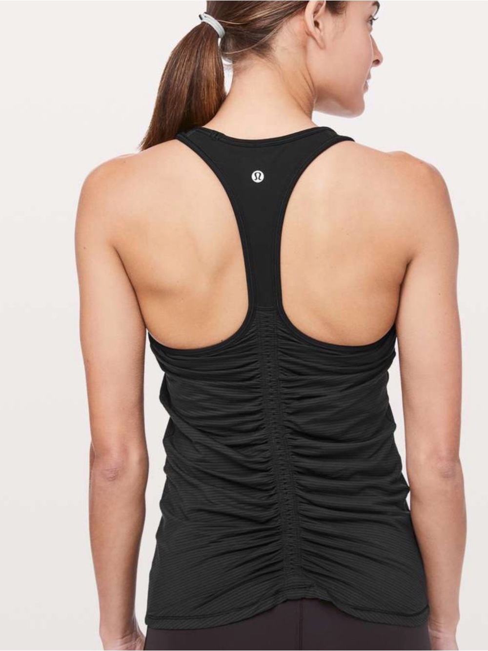 lululemon athletica Black Ruched Racerback Tank Size 6